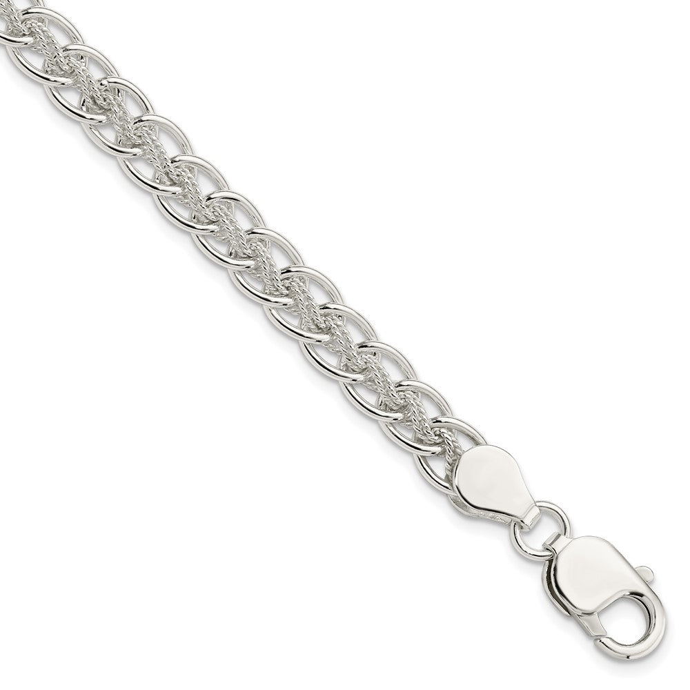 Sterling Silver Polished and Textured Fancy Bracelet 7.5 inches