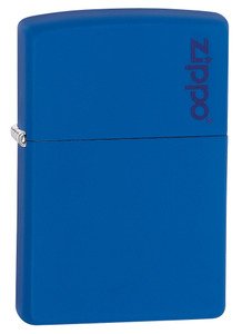 Zippo Logo Matte Pocket Lighter - Royal Blue