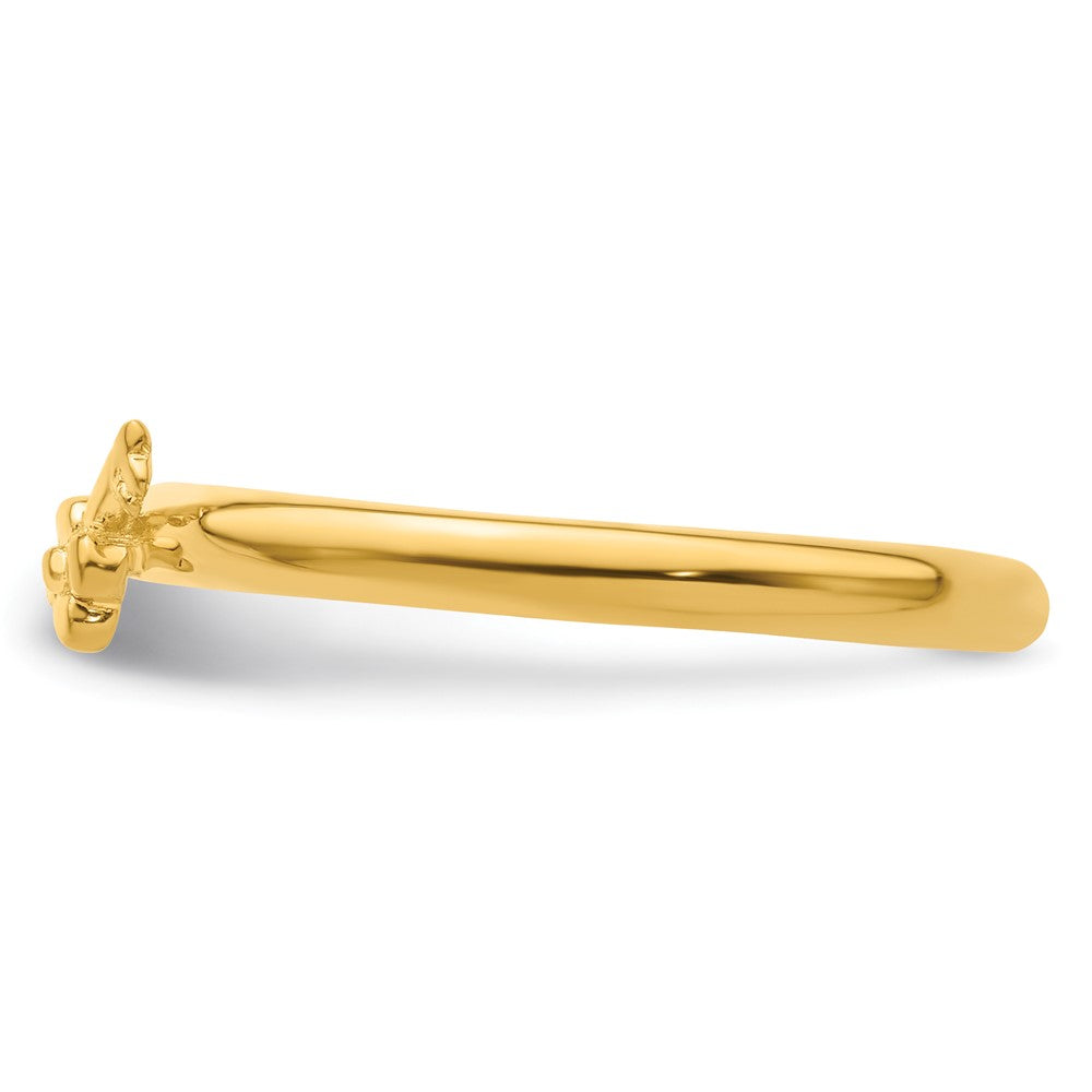 Sterling Silver Stackable Expressions Yellow-plated Key Ring