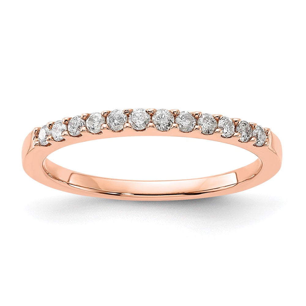 Sterling Silver Rose Tone Diamond Wedding Band
