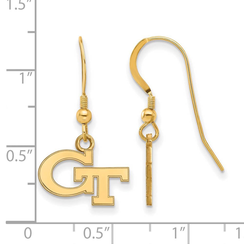 Logoart Sterling Silver Gp Georgia Institute Of Technology Extra Small Dangle Earringsrings