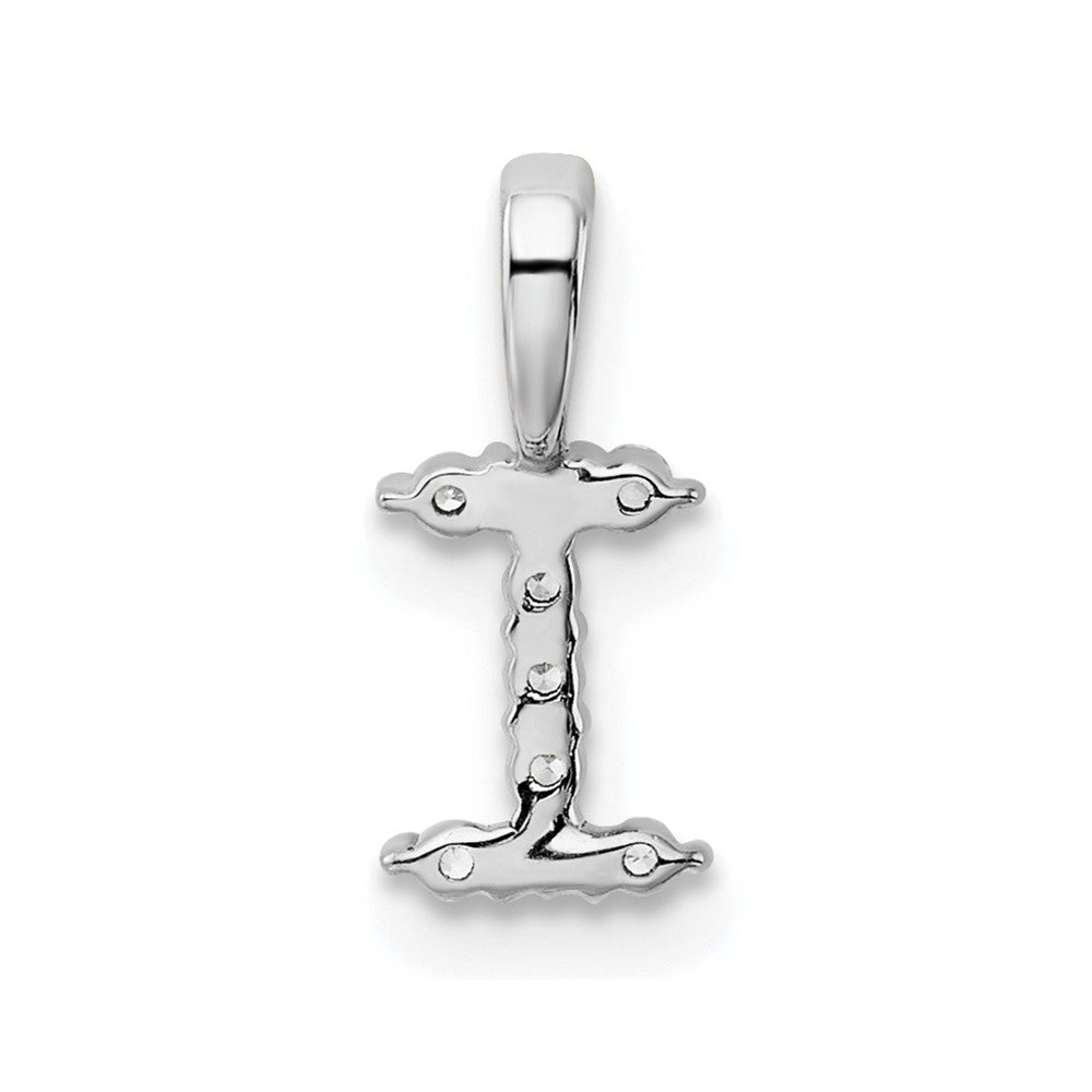 14k White Gold 1/10 carat Lab Grown Diamond VS/SI+ G+ Letter I Initial Pendant