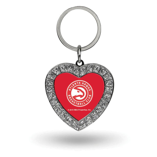 NBA Atlanta Hawks Rhinestone Heart Key Ring QGC7900