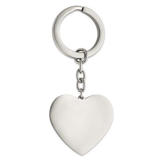 Chisel Stainless Steel Polished Heart Key Ring