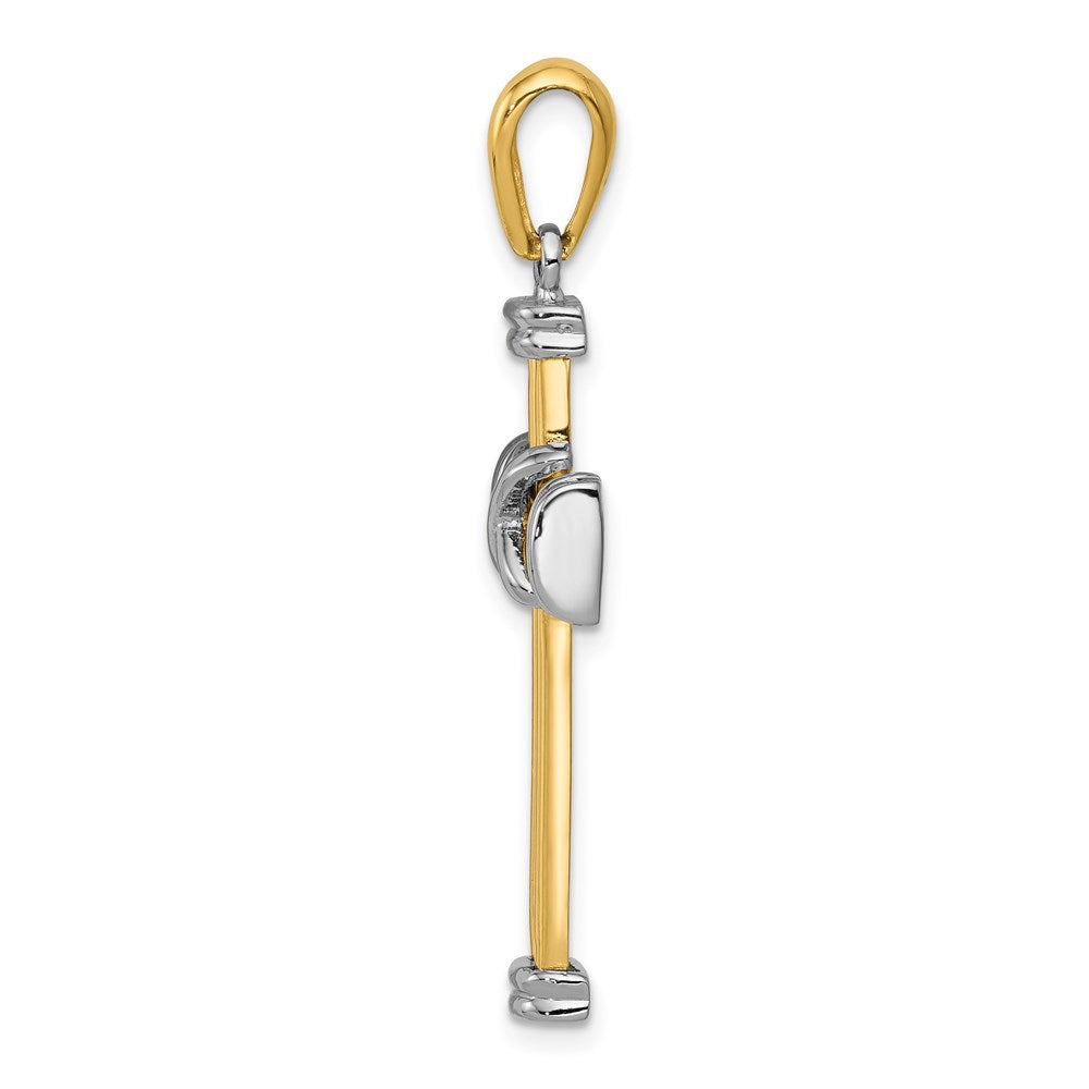 14k Two-tone Latin Cross Pendant