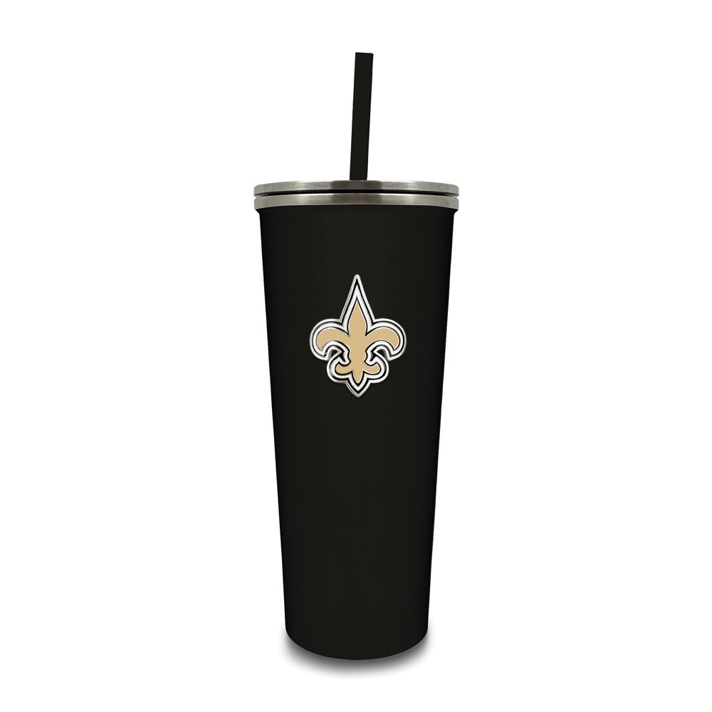 NFL New Orleans Saints Stainless Steel 24 ounce Skinny Tumbler with Emblem and Straw