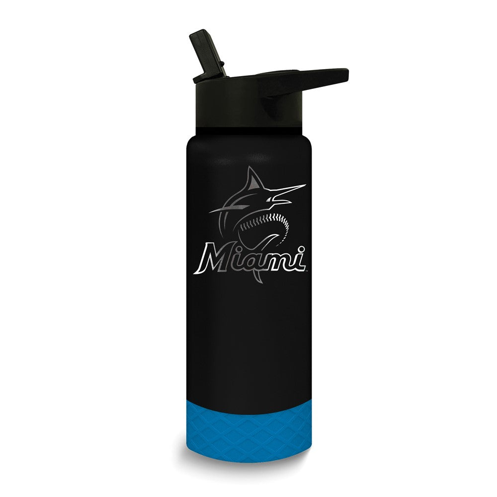 MLB Miami Marlins Stainless Steel Silicone Grip 24 oz. Water Bottle