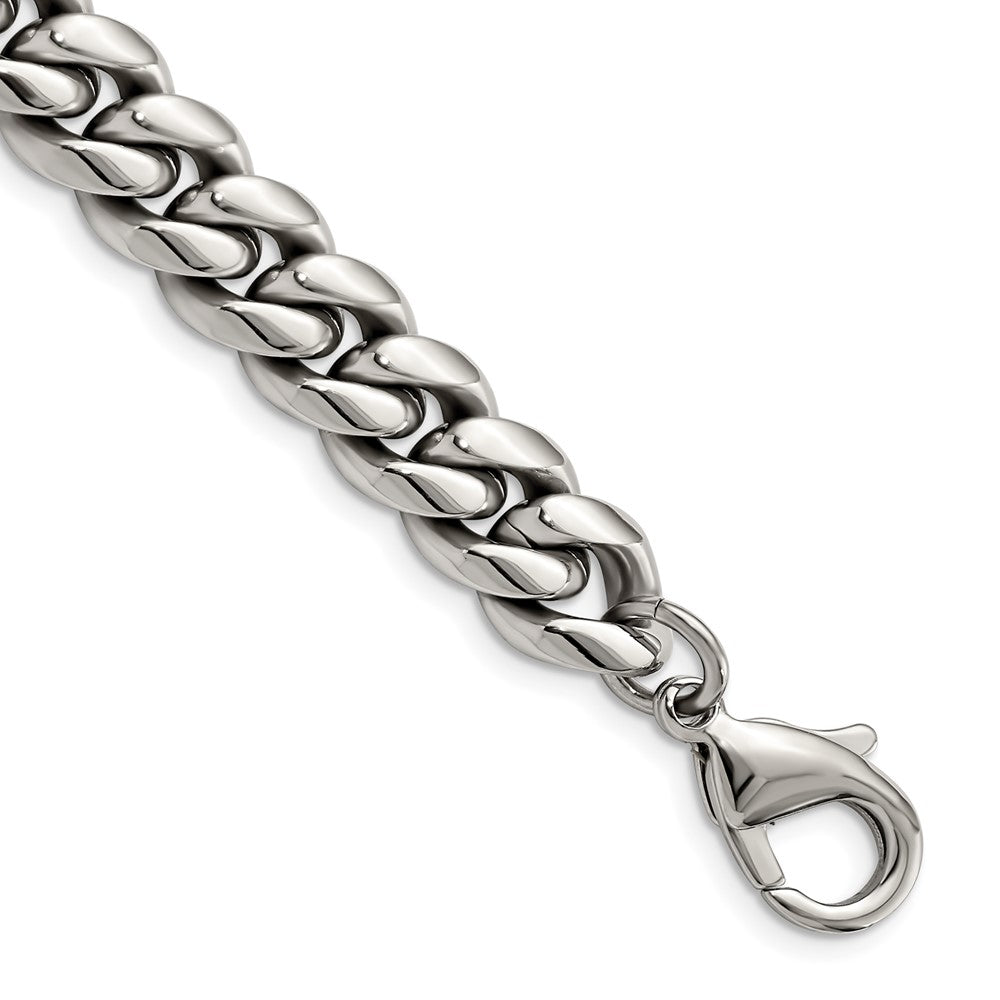 Stainless Steel Polished 8.5in Curb Chain Bracelet 8.5 inches