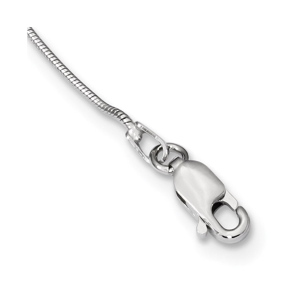 Sterling Silver Rhod-Plated CZ Brilliant Embers Polished Heart Necklace