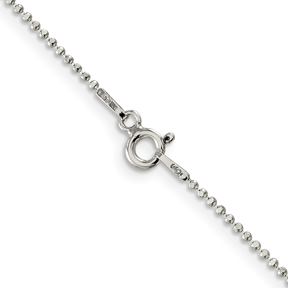 Sterling Silver 1.05mm Square Fancy Beaded Chain 18 Inches