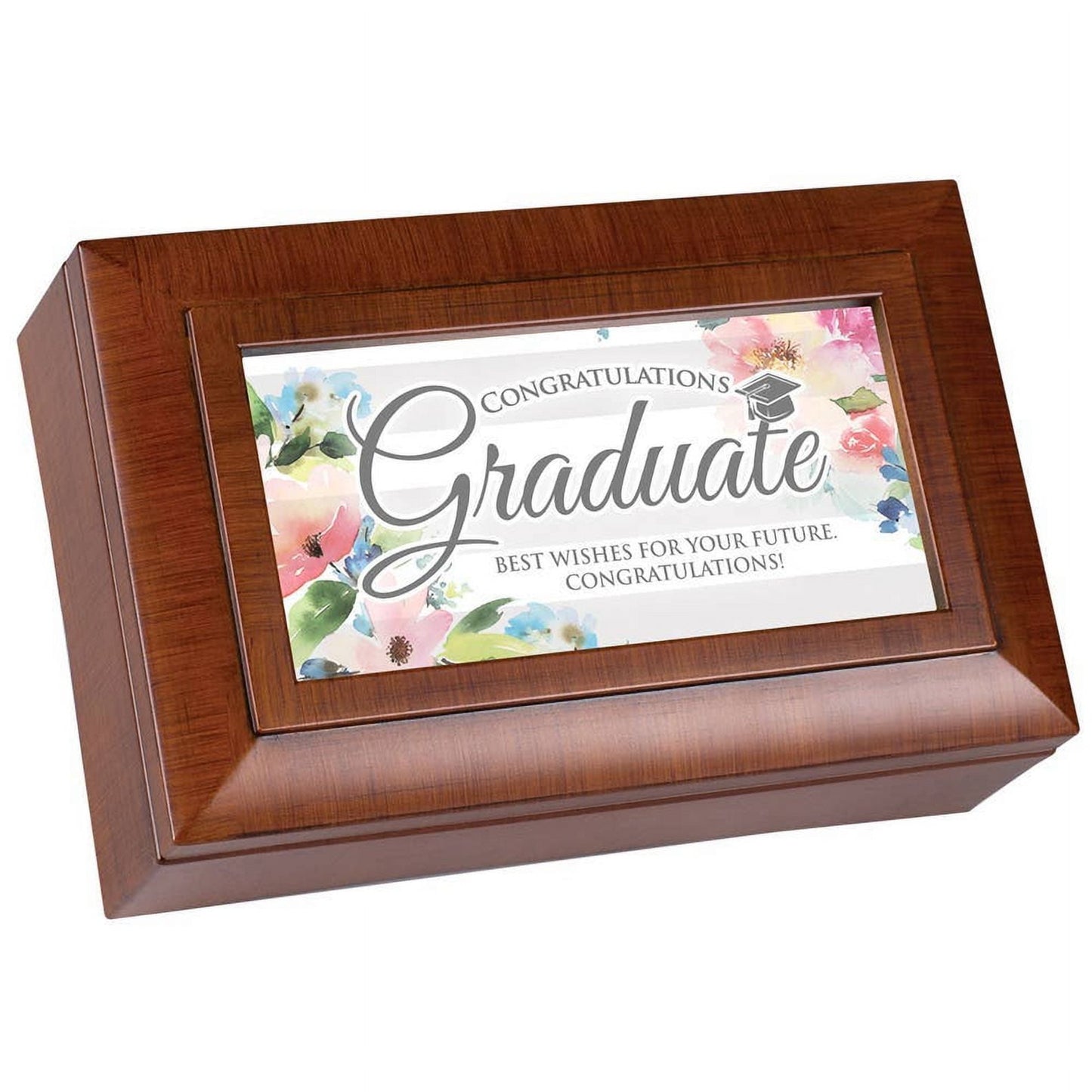 Woodgrain Resin Graduation Music Box: POMP and CIRCUMSTANCE Q-GM22886