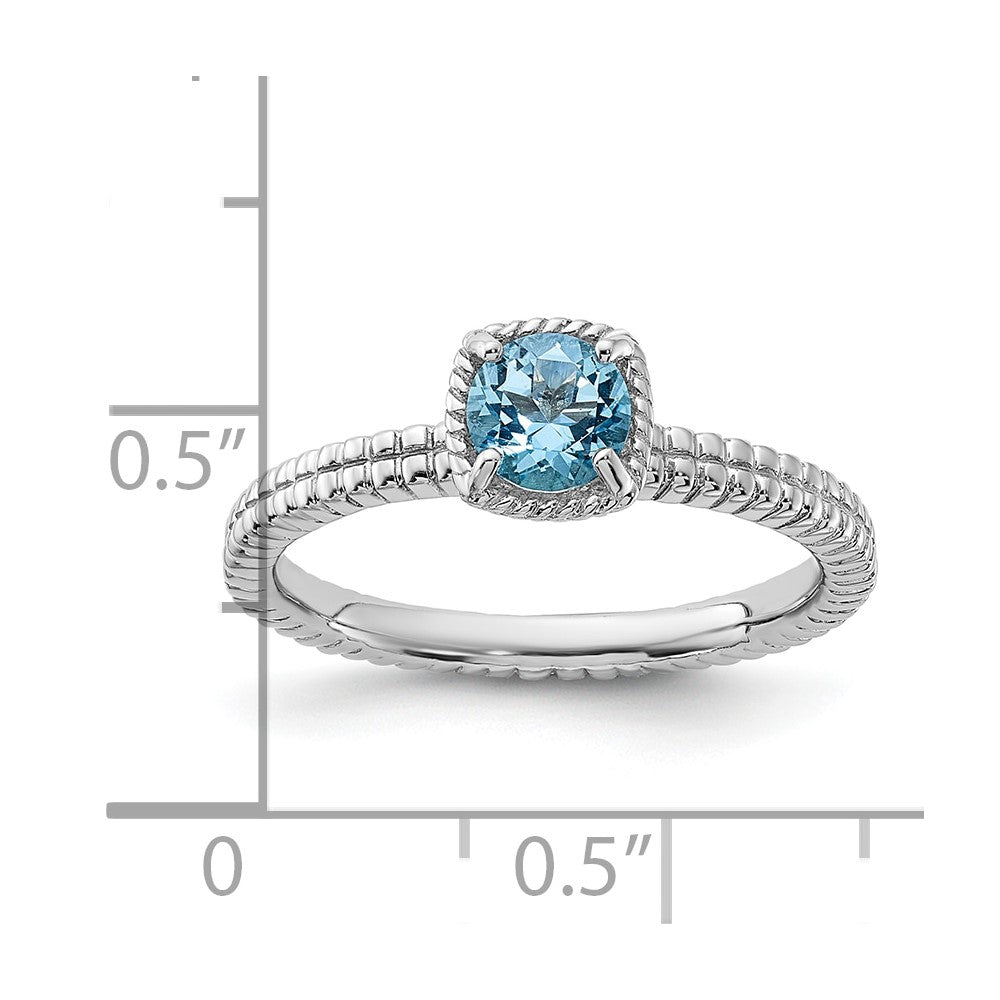 Sterling Silver Stackable Expressions Blue Topaz Ring