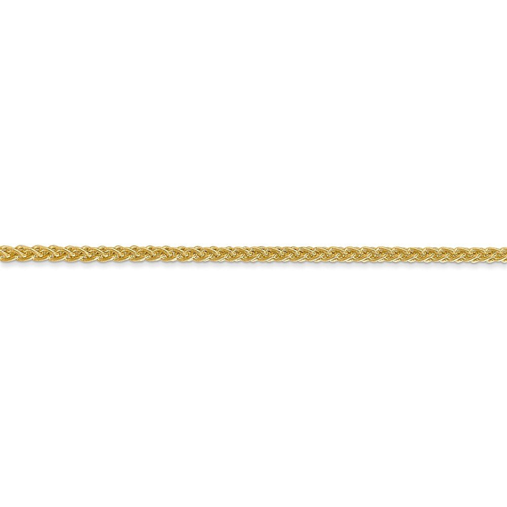 14K 10 inch 2mm Semi-Solid Wheat with Lobster Clasp Anklet