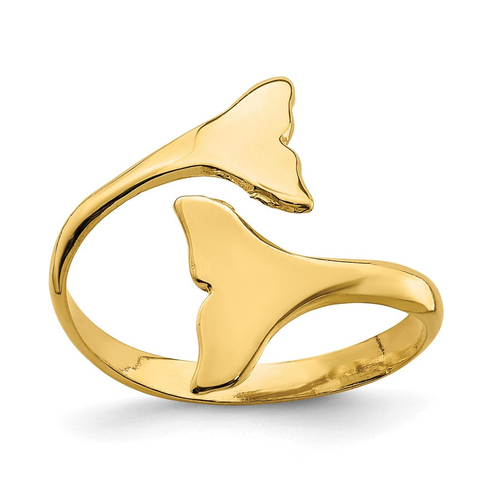 14K Double Whale Tails Ring Size 7