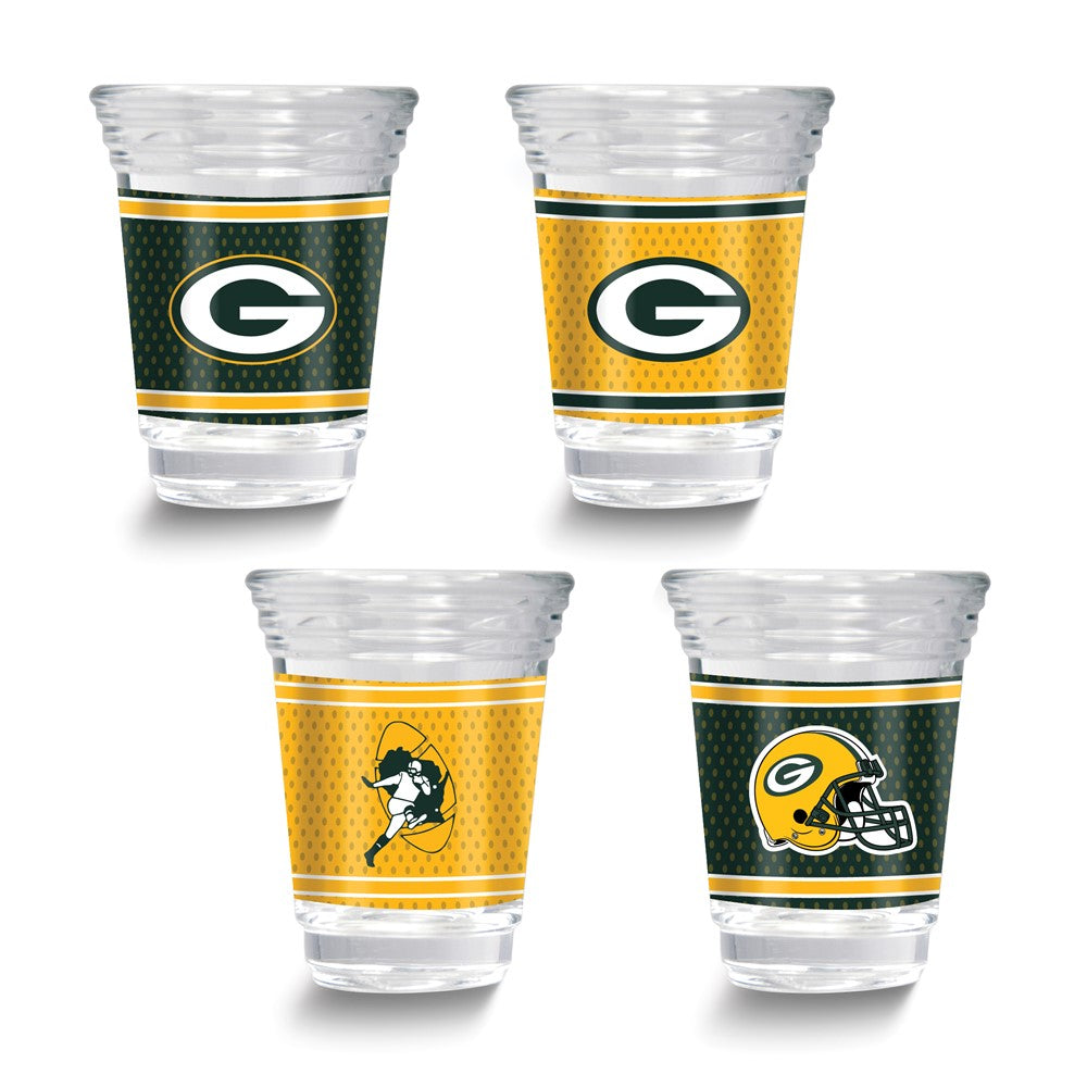 NFL Green Bay Packers 4-piece 2 oz. Shot Glass Set