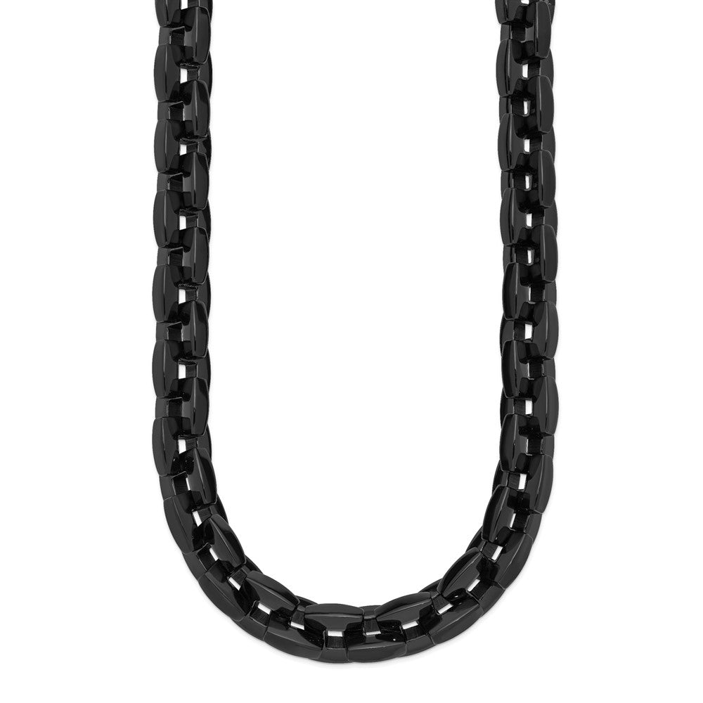 Stainless Steel Polished Black IP-plated 20.5in Link Necklace