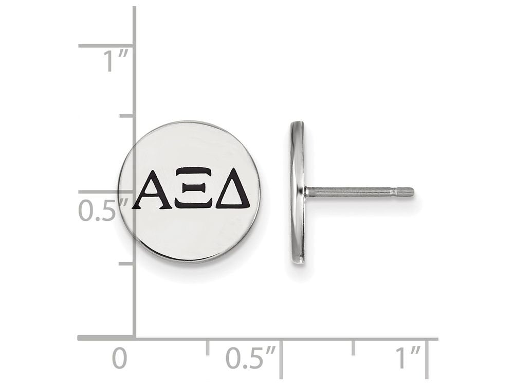 Sterling Silver Official Licensed Greek Sororities Alpha Xi Delta (???) Enameled Post Earrings