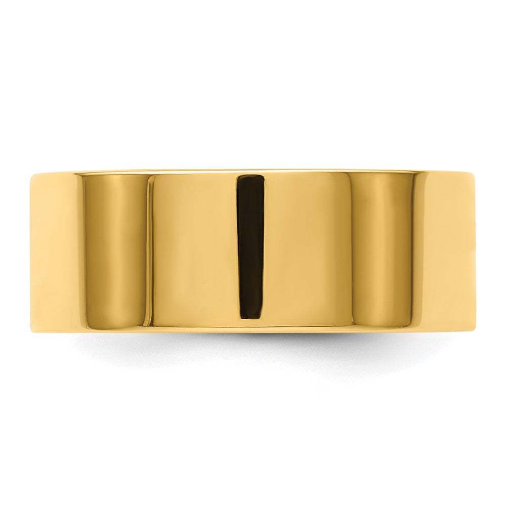 14k Yellow Gold 8mm Lightweight Flat Wedding Band Size 6