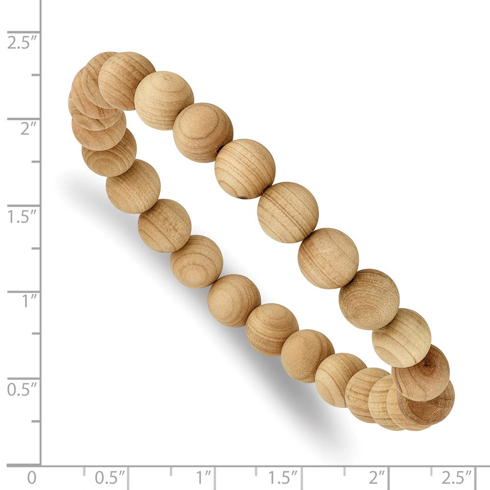 Stretch Bead Cypress Wood Bracelet 7 inches