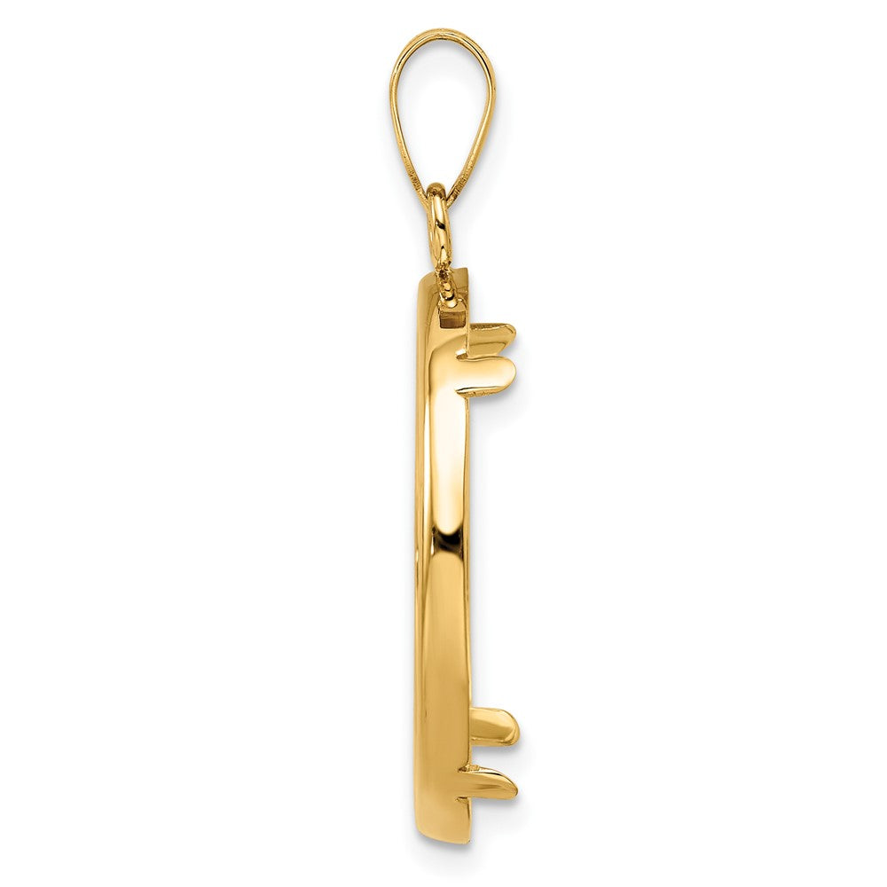 Wideband Distinguished Coin Jewelry 14k Polished 22.0mm Prong Coin Bezel Pendant
