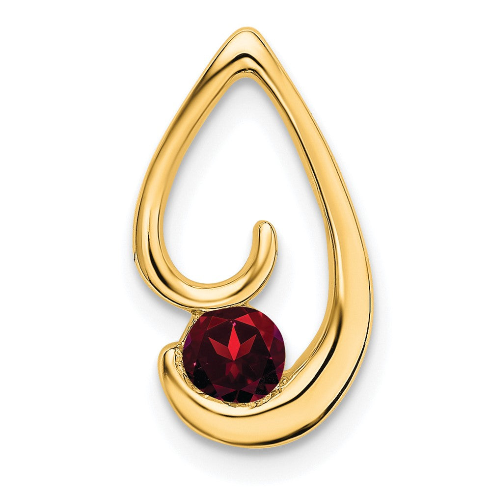 14k Garnet Chain Slide