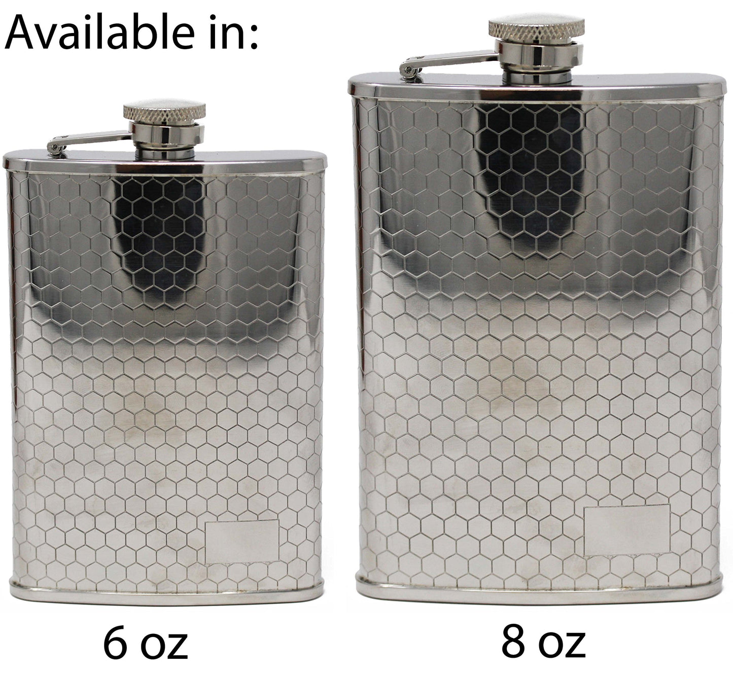 Stainless Steel Pocket Alcohol Liquor Flask in Etched Print