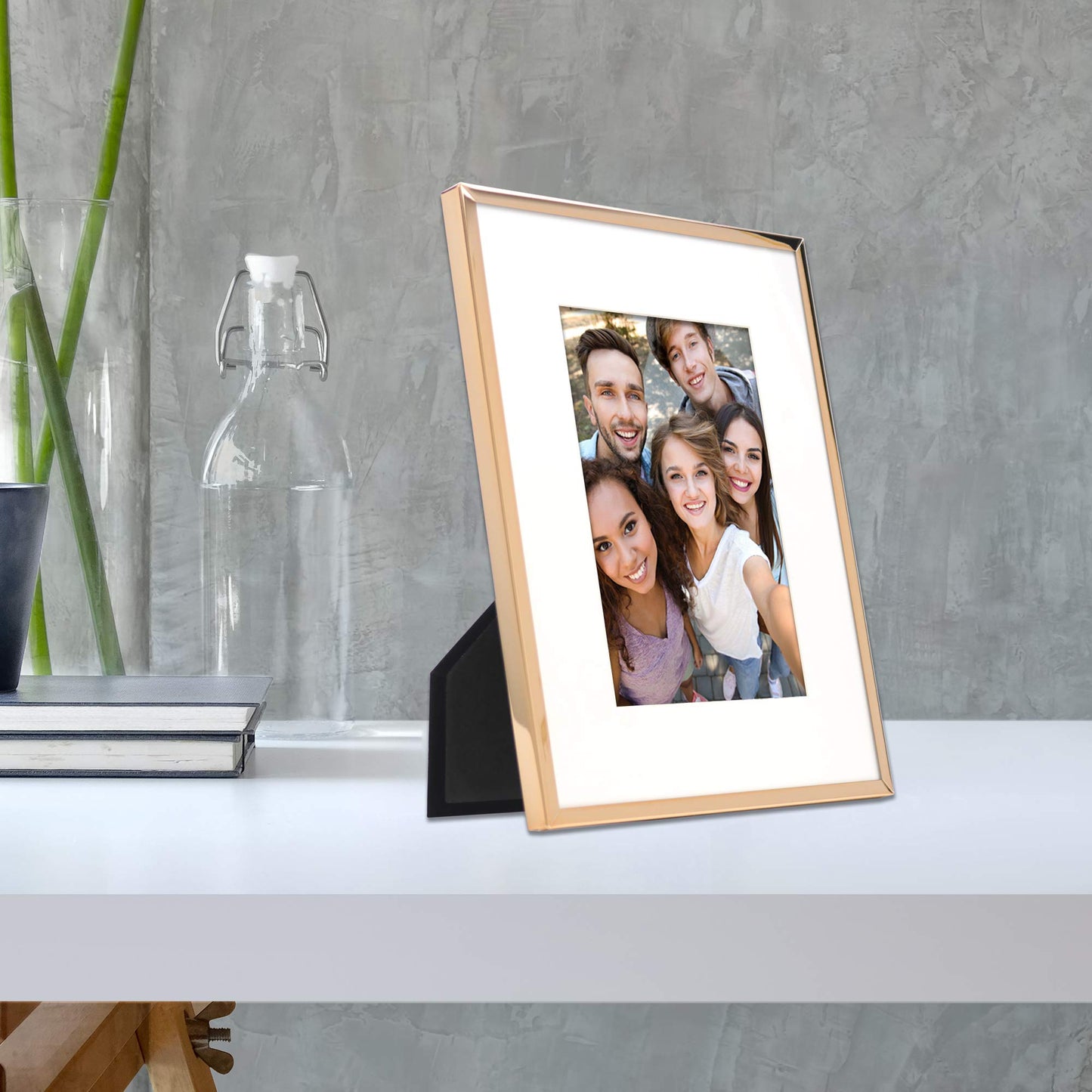 Lawrence Frames 8.15" x 9.88" Metal Picture Frame, Gold