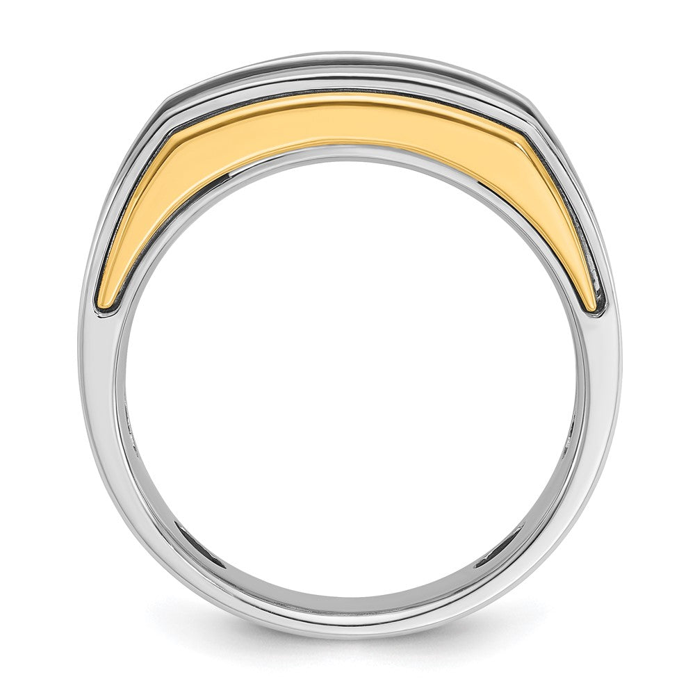 IBGoodman 14k Two-tone Men's Polished 5-Stone 1/2 Carat AA Quality Diamond Ring