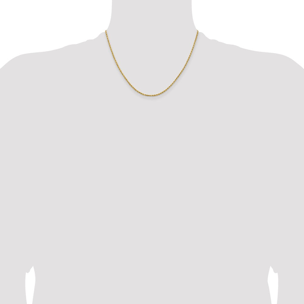 14k 1.8mm Lightweight D/C Rope with Lobster Clasp Chain