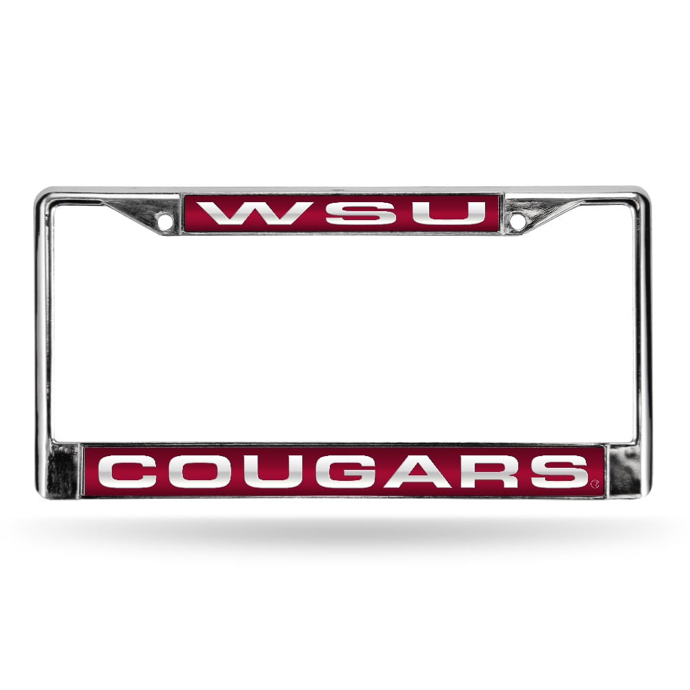 Collegiate Washington State Red Laser Chrome Acrylic License Plate Frame QGC7008