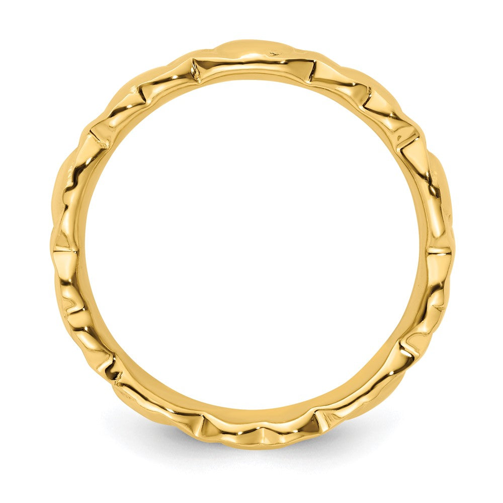 Sterling Silver Gold-Plated Hearts Ring Size - 8