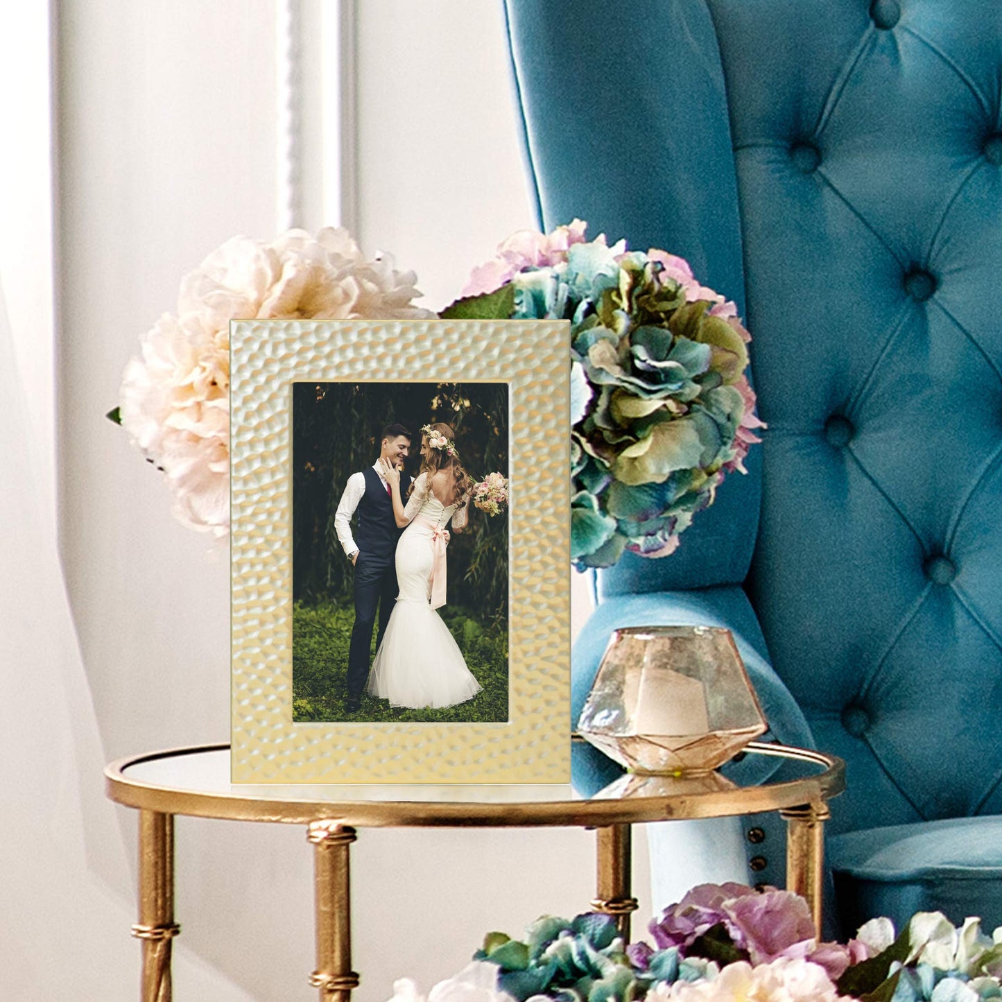 Lawrence Frames 9 in x 7 in Metal Picture Frame, Gold