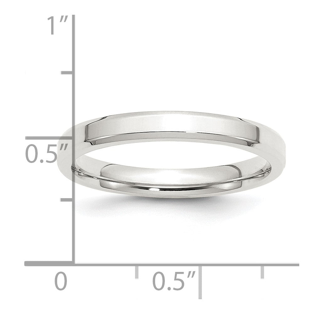 Sterling Silver 3mm Beveled Edge Size 10 Band