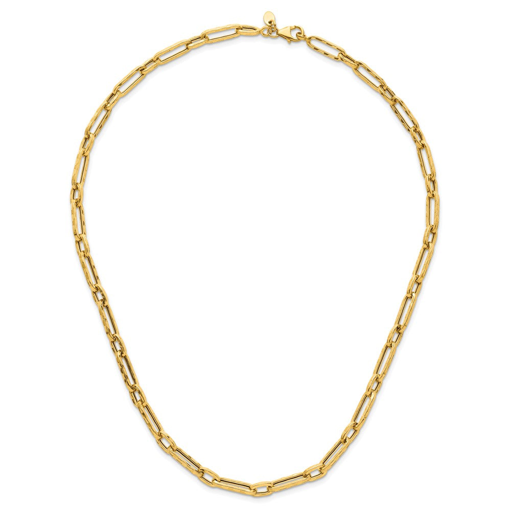 14K Polished and Textured Fancy Link Necklace