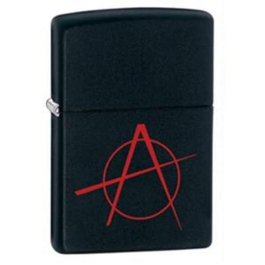 Zippo Anarchy Symbol Black Matte Pocket Lighter