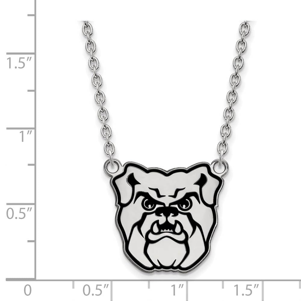 LogoArt Sterling Silver Butler University Enamel Large Pendant Necklace