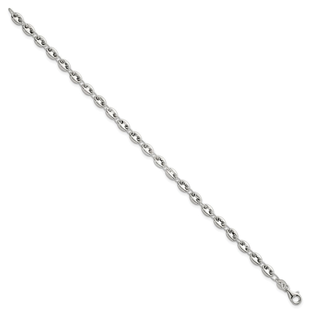 Sterling Silver Polished 4.8mm Puffed Mariner/Anchor Link 7.5 Inch Bracelet