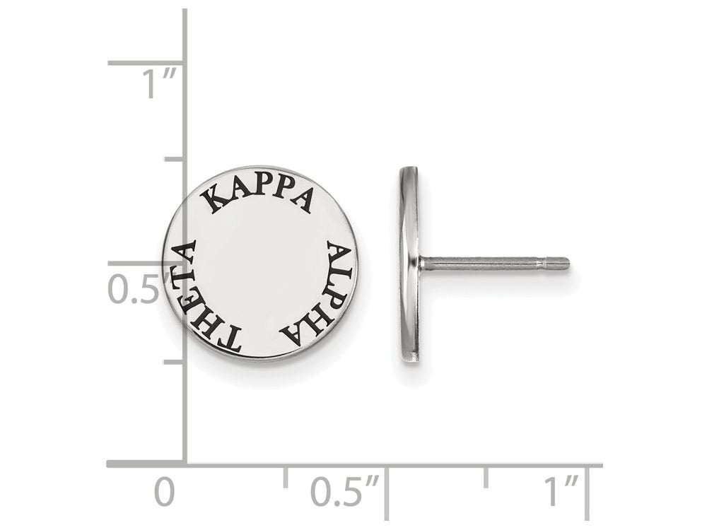 Sterling Silver Official Licensed Greek Sororities Kappa Alpha Theta (???) Enameled Post Earrings