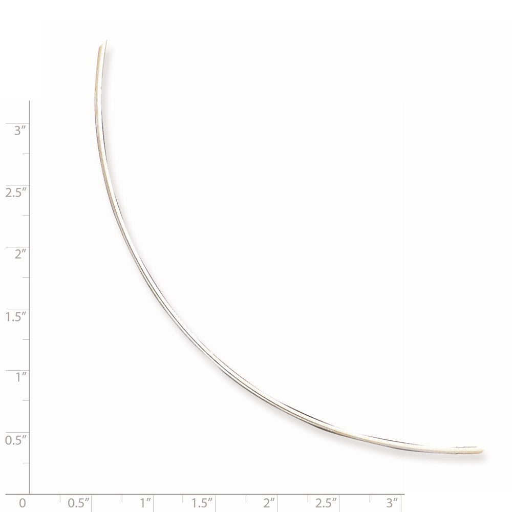 Sterling Silver Solid Polished 1.4mm Neck Wire Necklace 18 Inches