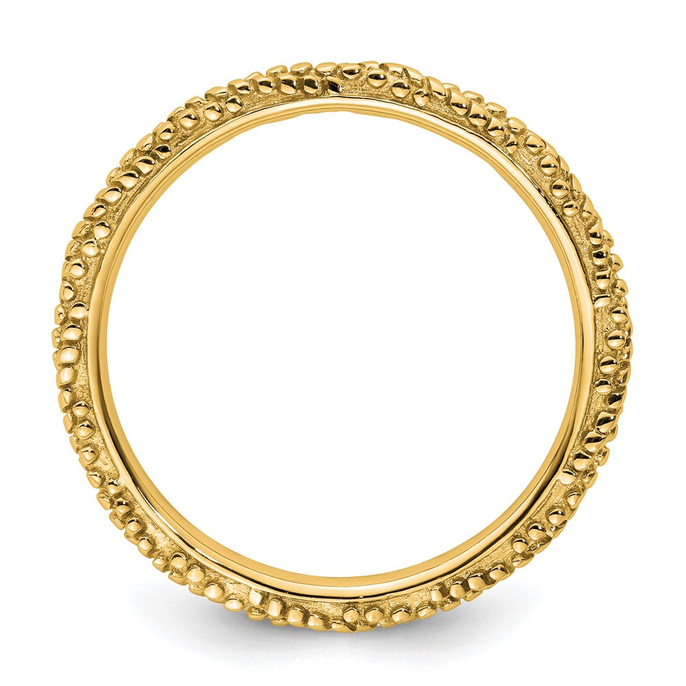 Sterling Silver Stackable Expressions Polished Gold-plated Ring Size -5