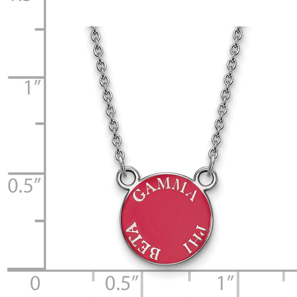 Sterling Silver 18in Official Licensed Greek Sororities Gamma Phi Beta (???) XS Enamel Pendant w/Necklace