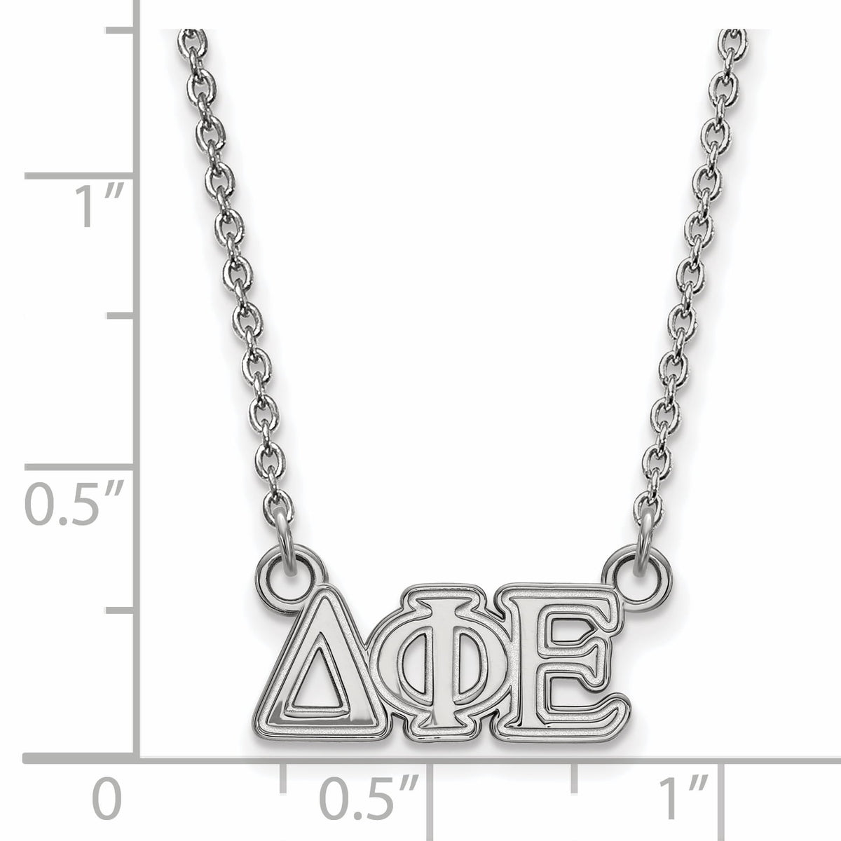 Sterling Silver 18in Official Licensed Greek Sororities Delta Phi Epsilon (???) XS Pendant w/ Necklace