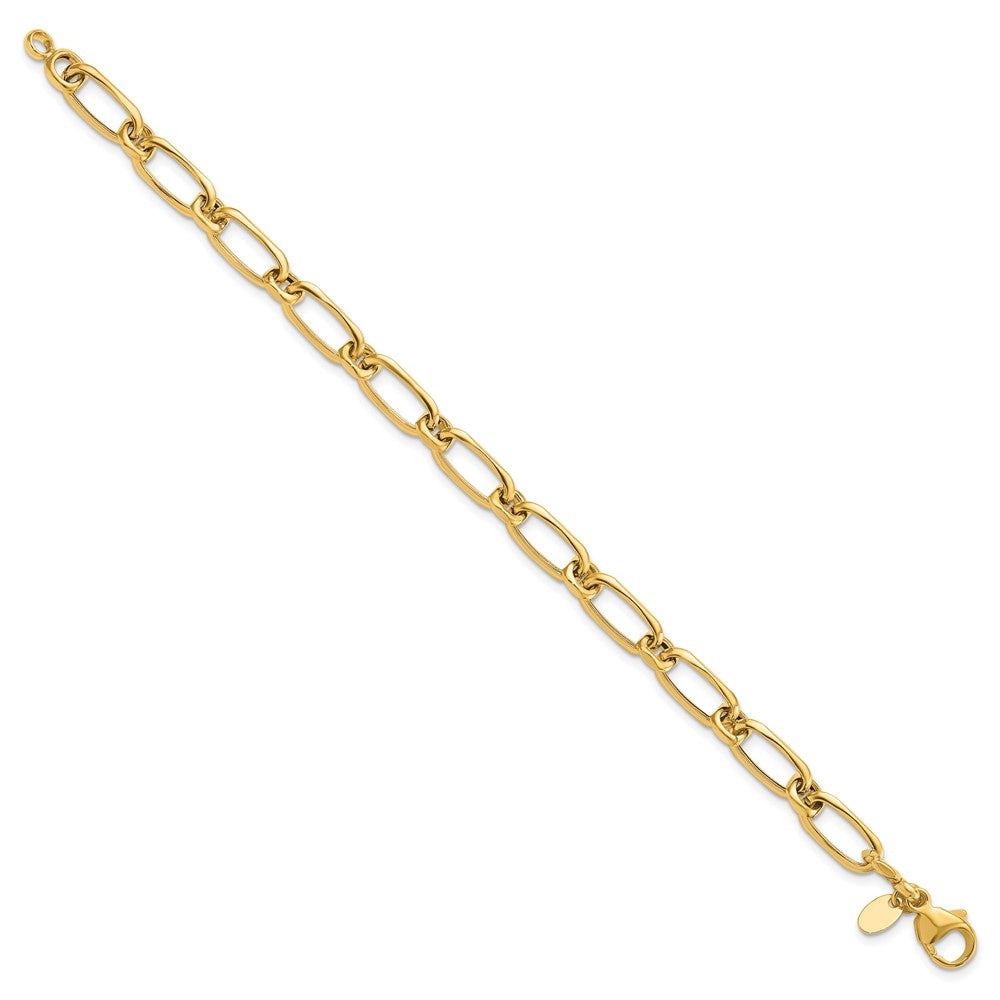 14K Polished Fancy Link Bracelet 7.5  inches