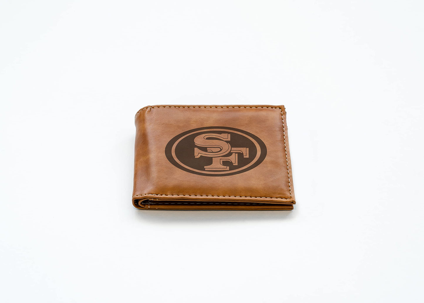 San Francisco NFL 49ers Laser Engraved Brown Billfold Wallet