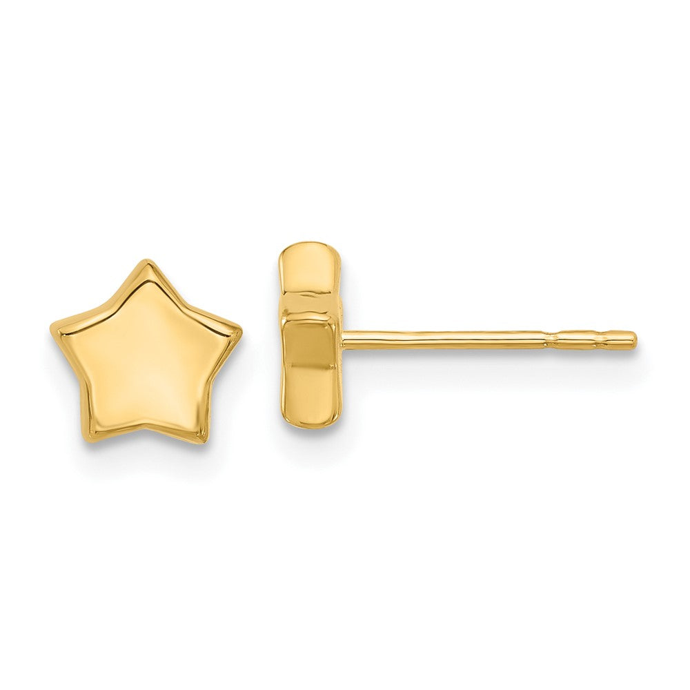 14K Polished Stars Post Earrings
