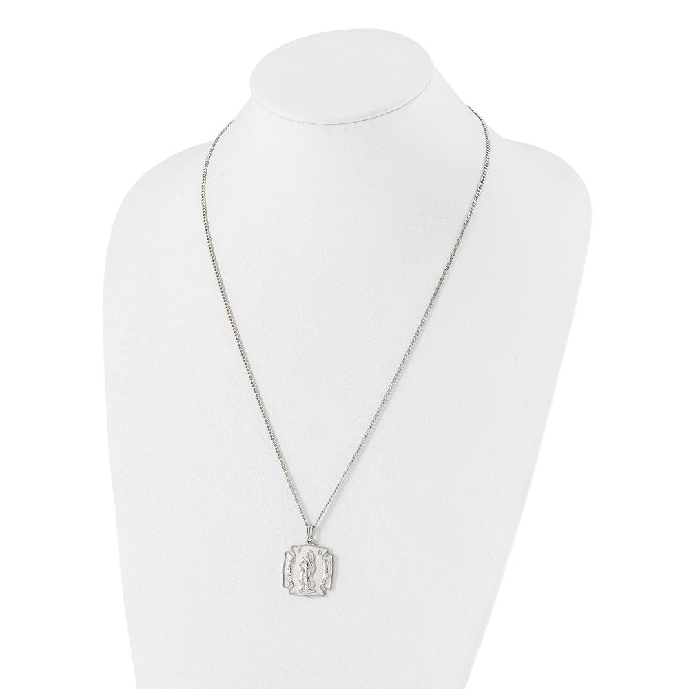 Kelly Waters Rhodium-plated St. Florian Medal 24 inch Necklace