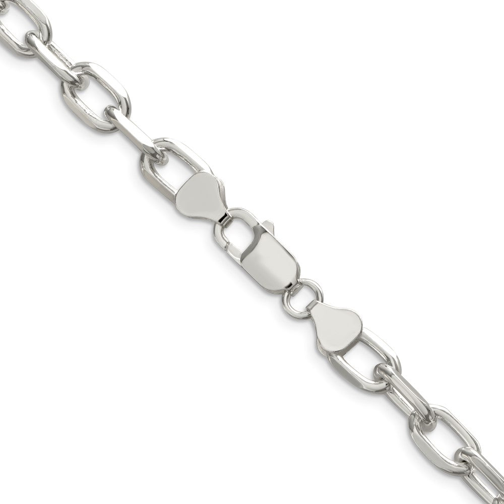 Sterling Silver 7.5mm Diamond-cut Long Link Cable Chain 20 Inches