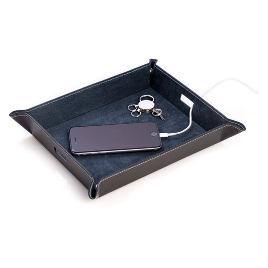 Black Mens Valet - 10L x 7.75W x 1.75H in.