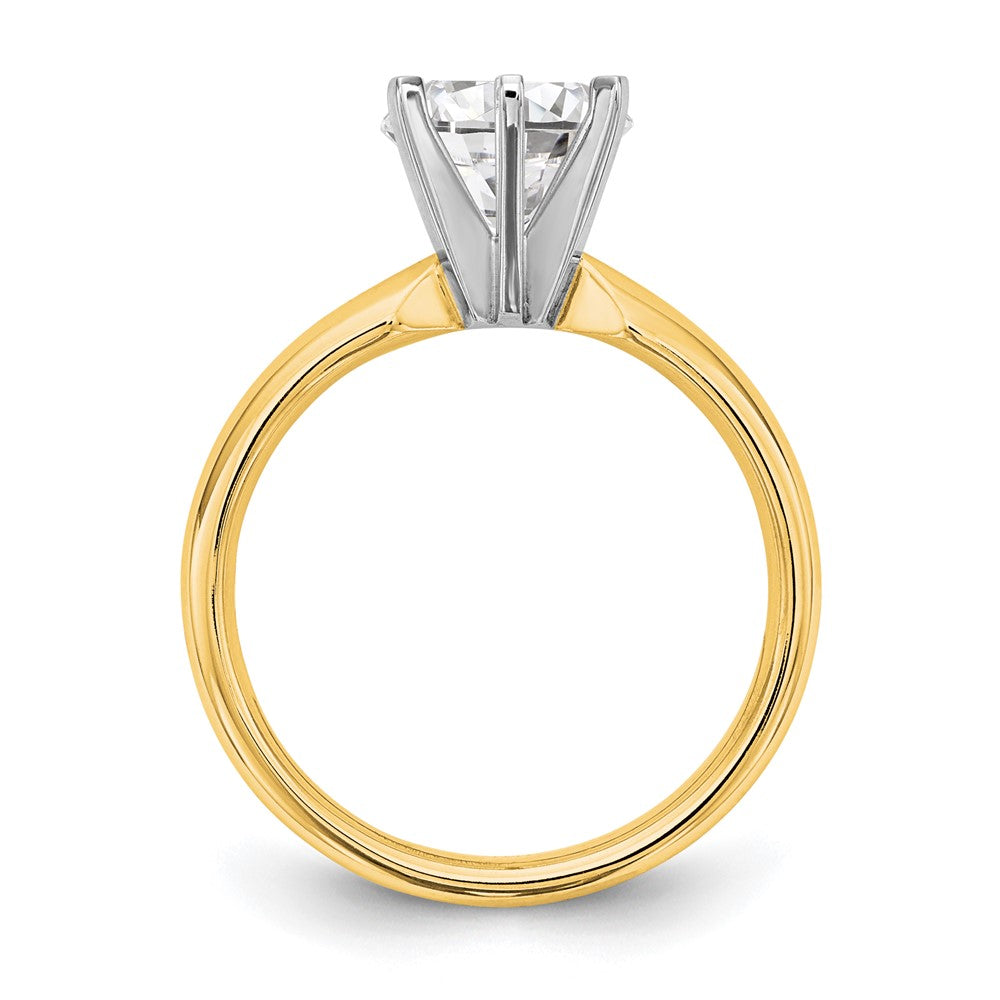 14k Two-Tone 1/4 carat Medium-Weight Comfort-Fit 6-Prong Round Solitaire Ring Mounting