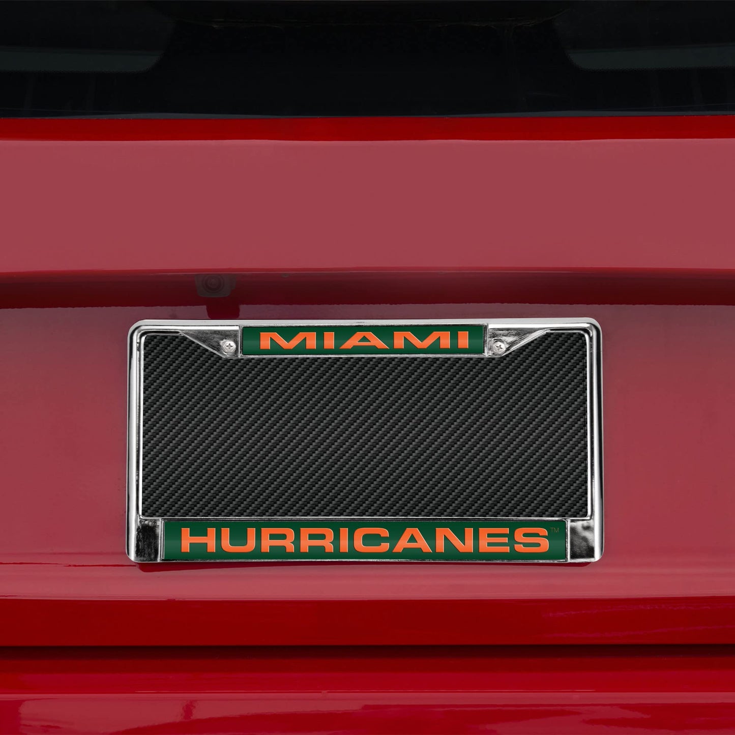 Miami-Hurricane's Chrome Metal Laser Cut License Plate Frame